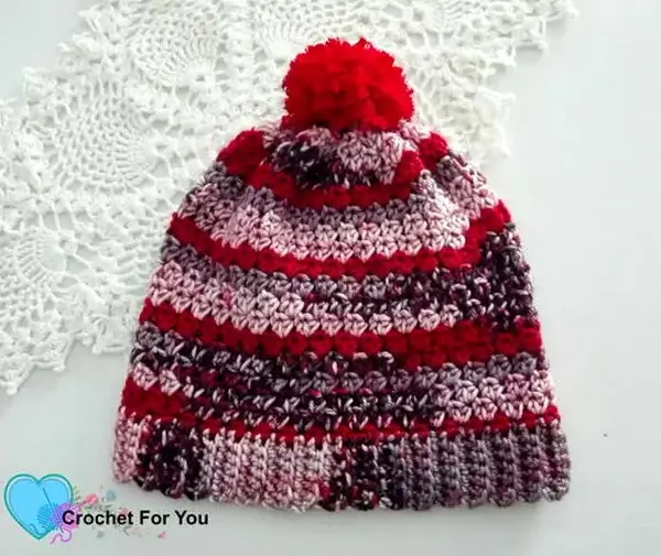 Winter’s Cerise Crochet Slouch