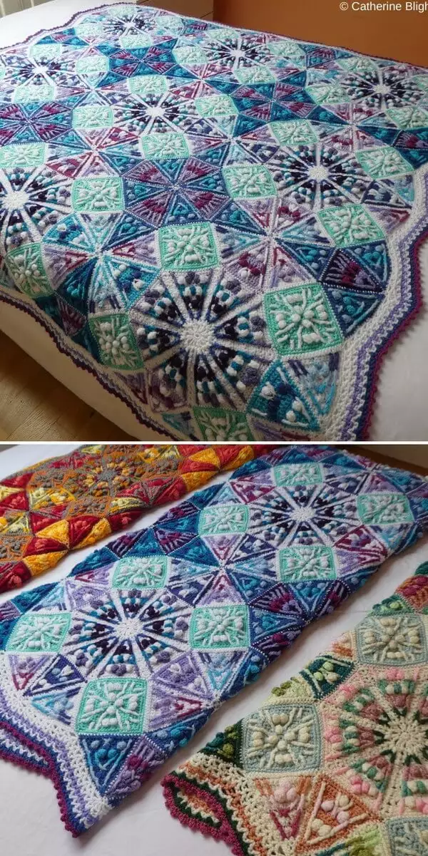 The Kaleidoscope Crochet Blanket Free Pattern