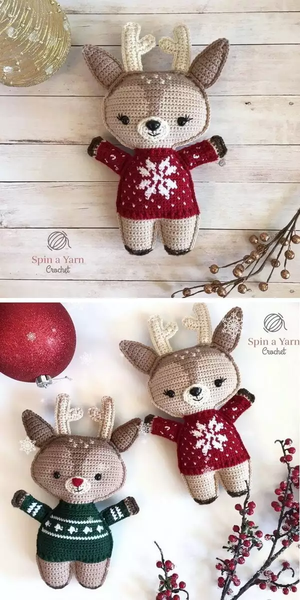 Adorable Holiday Deer Free Crochet Pattern