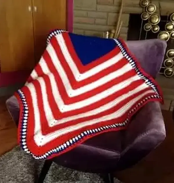 American Flag Baby Crochet Blanket Pattern