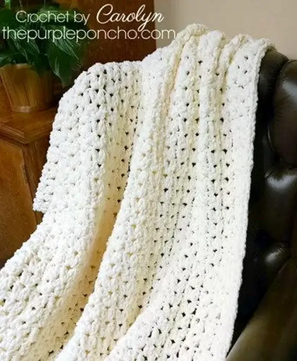 Simple Vintage White Blanket Crochet Pattern