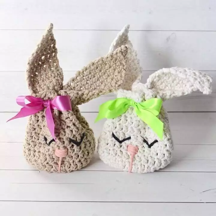 Bunny Treat Bag Crochet Pattern - Easter Gift Bag