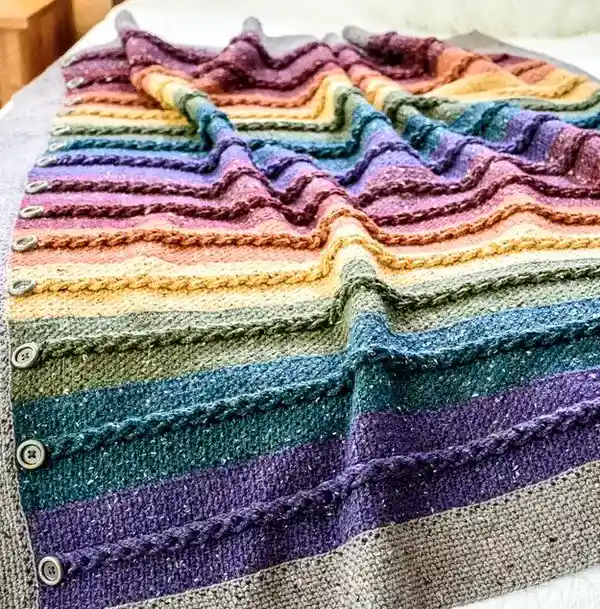 Buttons And Braids Easy Crochet Blanket Pattern