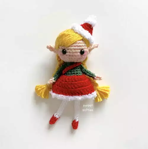 Christmas Elf Pixie Amigurumi Girl Doll