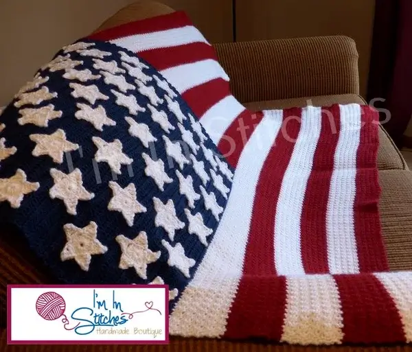 Crochet American Flag Blanket Pattern