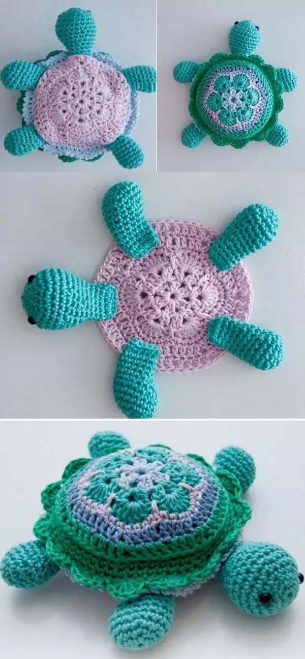 Crochet Amigurumi African Flower Turtle Free Patterns