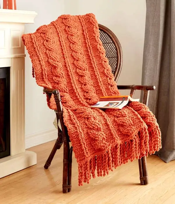 Crochet Cables Blanket Pattern
