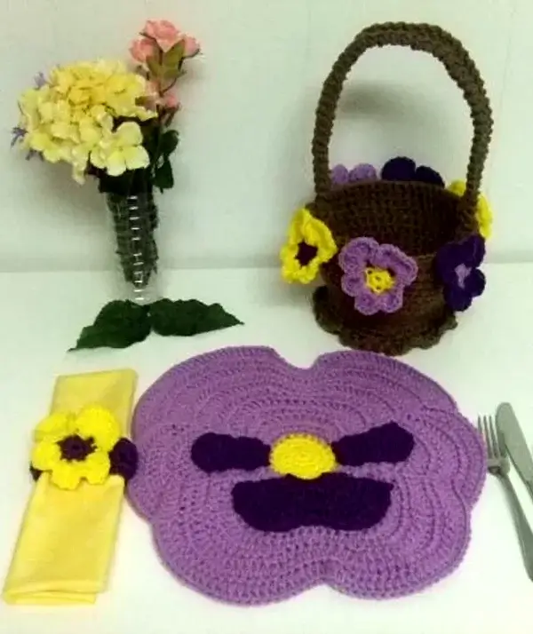 Crochet Kitchen Pansies Pattern