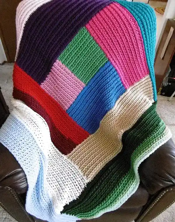 Crochet Log Cabin Blanket Pattern