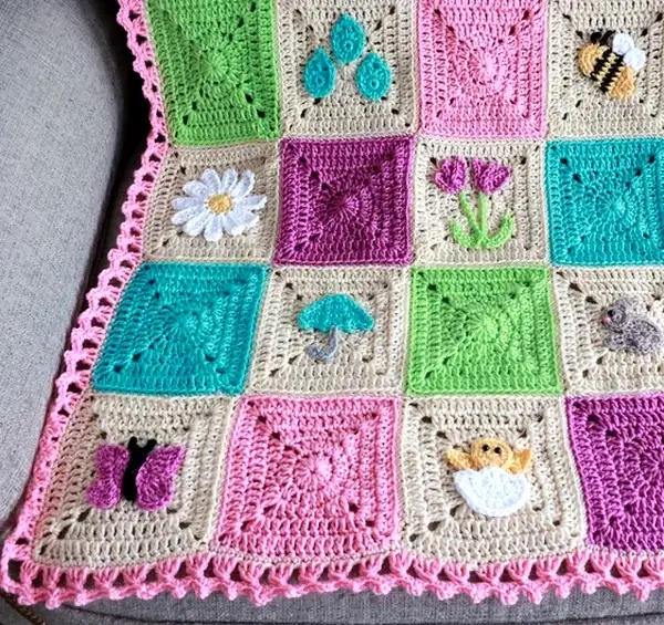 Crochet Spring Baby Girl Baby Blanket Pattern