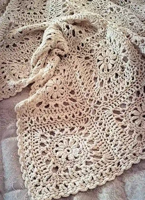 Flower Motif Baby Blanket Crochet Pattern