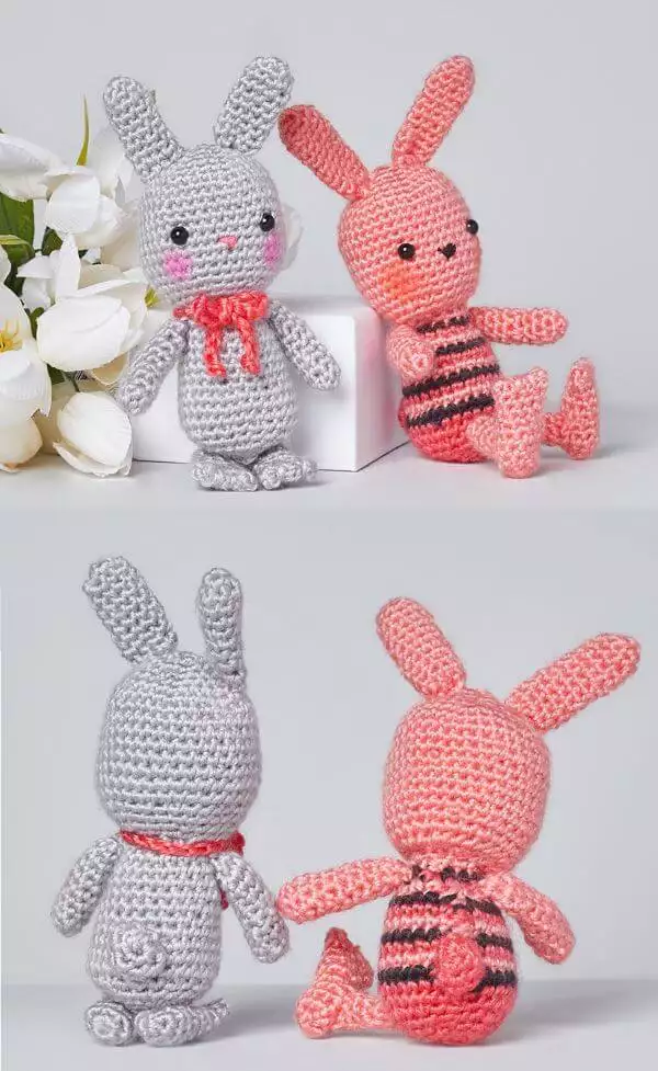 Free Crochet Pattern for Beatrice and Basil Crochet Bunnies Amigurumi