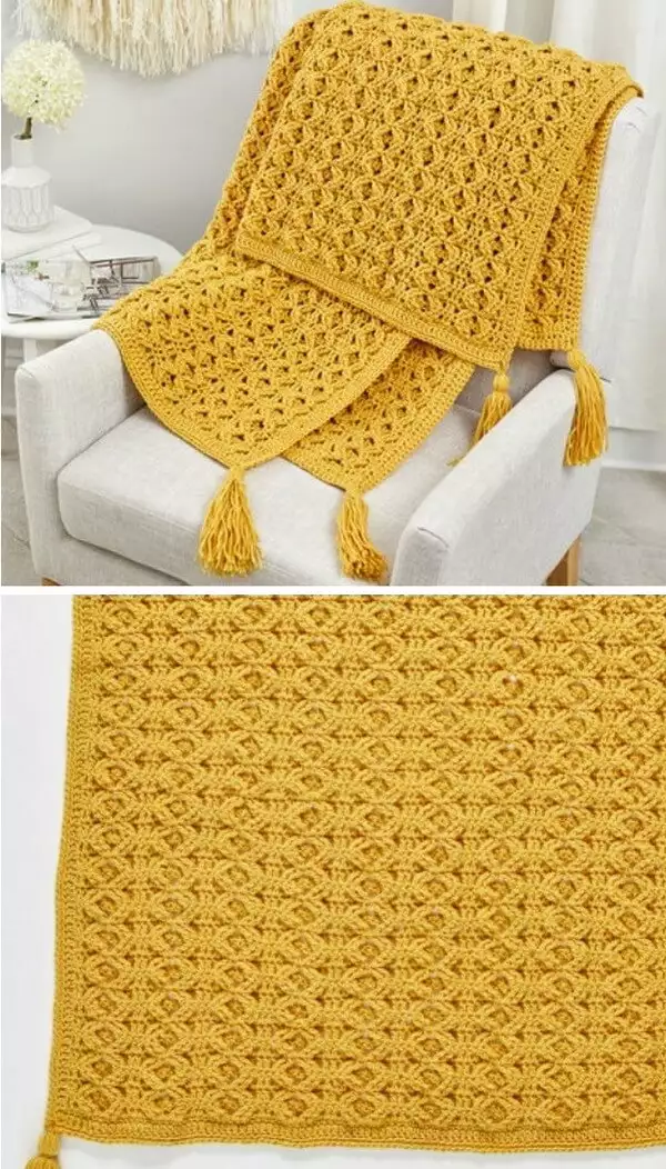 Golden Waves Throw Free Crochet Pattern
