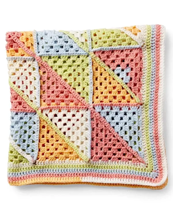 Granny Triangle Patchwork Crochet Blanket