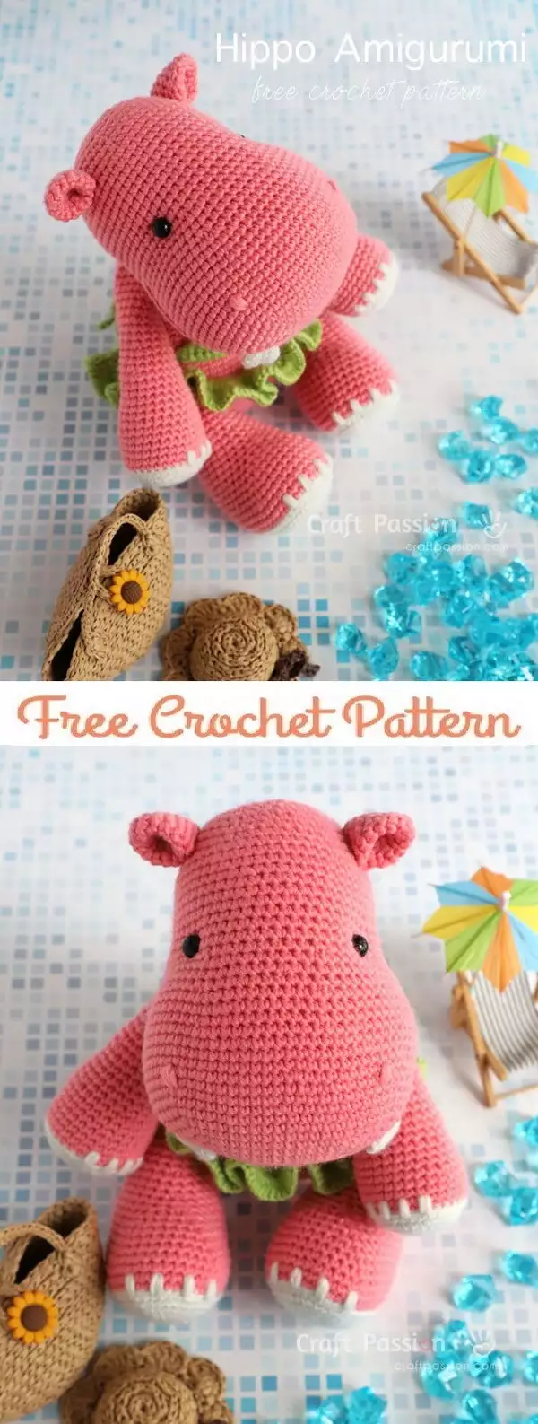 Hippo Amigurumi Crochet Free Pattern