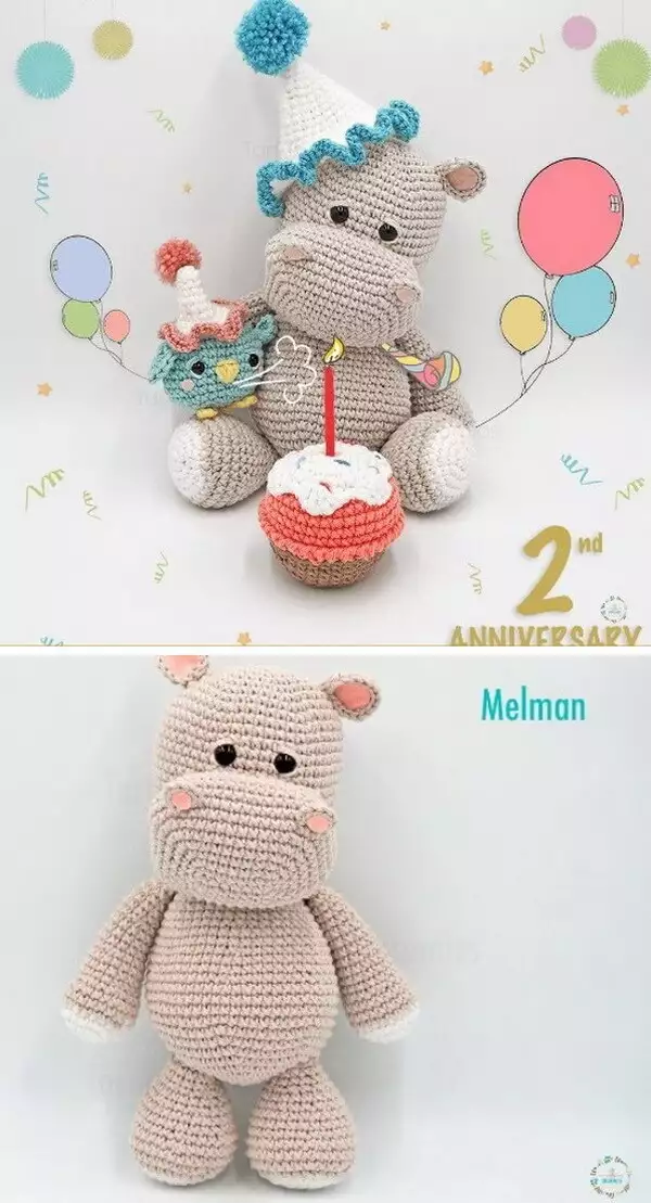 Hippo Amigurumi Free Crochet Pattern