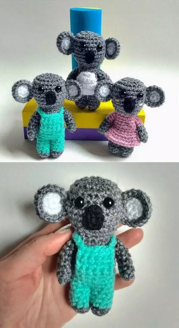 Koala Amigurumi Keychain Free Crochet Pattern