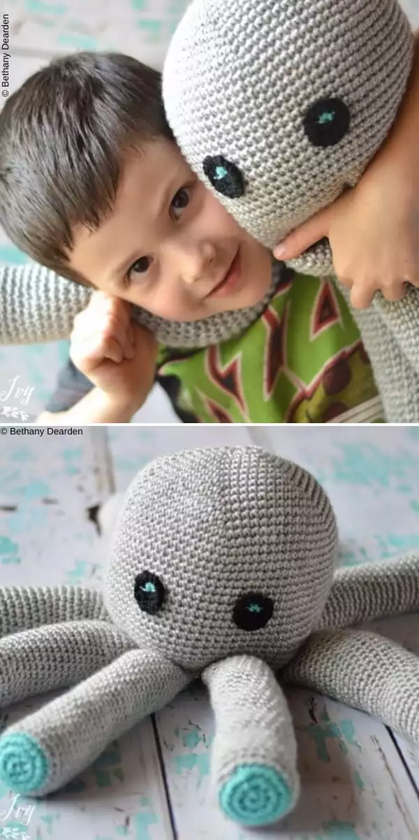 Plush Octopus Toy Free Crochet Pattern