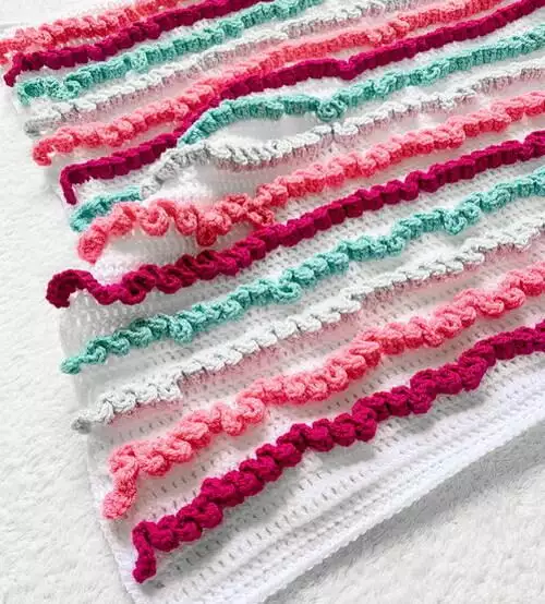 Ruffle Baby Blanket Free Crochet Pattern