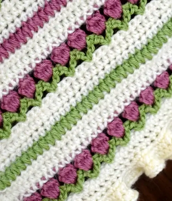 Ruffled Rose Garden Crochet Baby Blanket Pattern