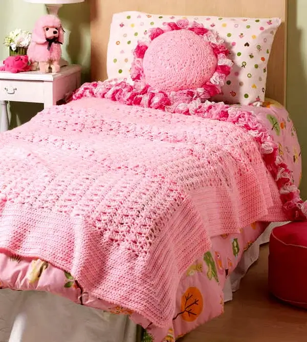 Sweet Ruffles Baby Girl Baby Blanket Crochet Pattern