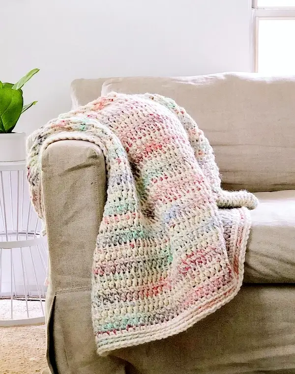 Tunisian Double Trouble Easy Crochet Blanket Free Pattern