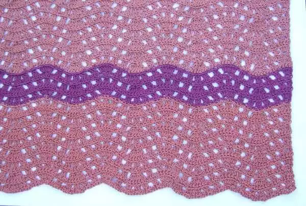 Wavy Squares Crocheted Afghan