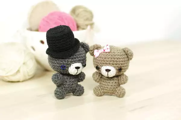 Crochet mini teddy bear