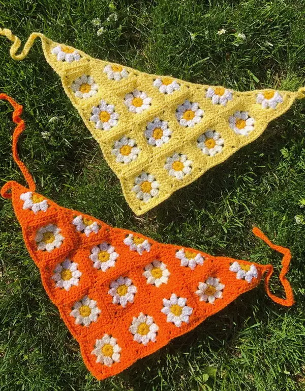 Crochet Daisy Bandana Pattern