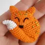 Sleeping Fox Brooch Crochet Pattern