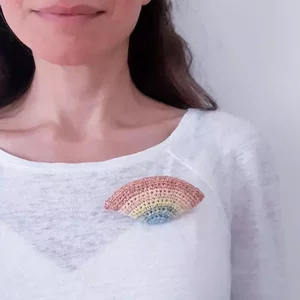 Crochet Rainbow Brooch Pattern