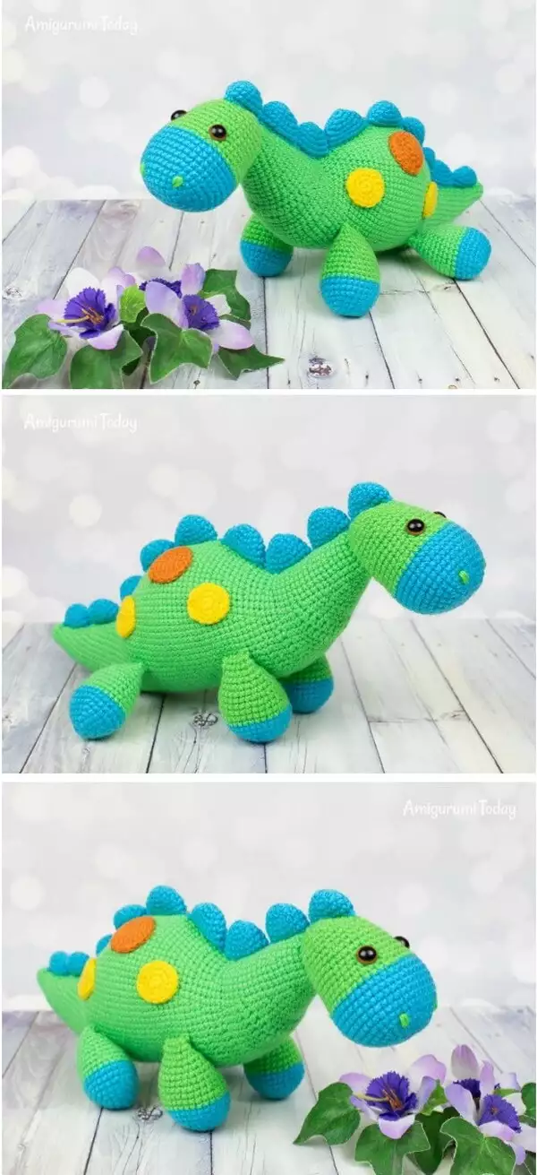Bright Dinosaur Free Crochet Pattern