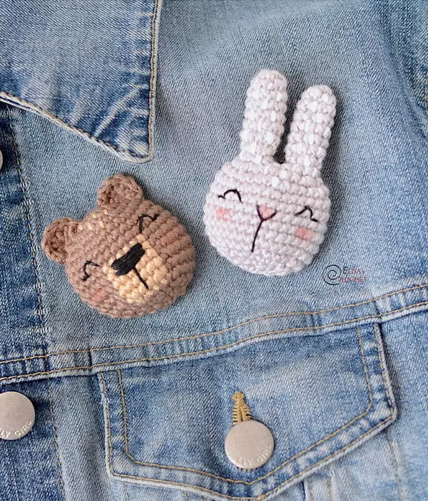 Bunny And Bear Brooches Crochet Pattern
