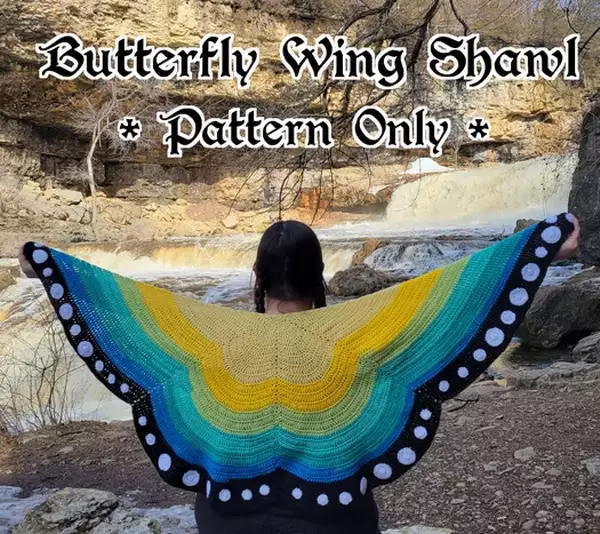 Crochet Butterfly Wing Shawl Pattern