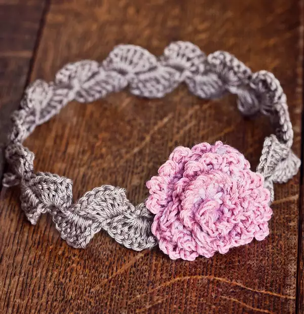 Crochet Centifolia Rose Headband Pattern