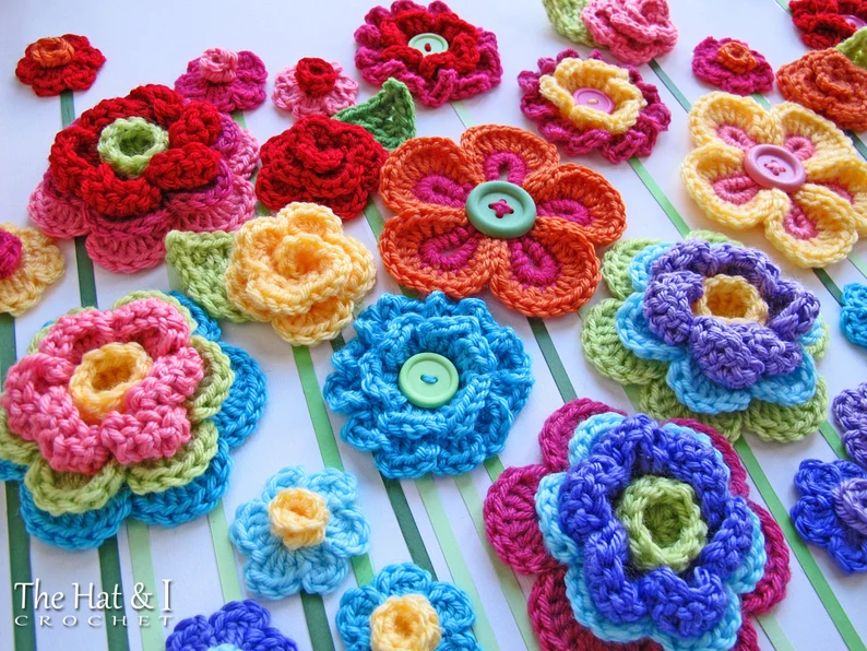 Crochet Colorful Flowers Pattern