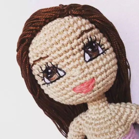 Crochet doll face