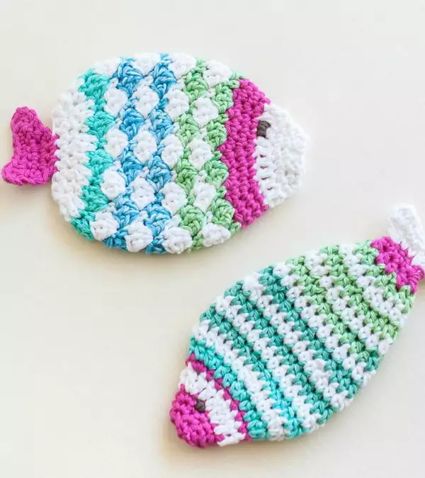 Crochet Fish Scrubbie Washcloth Pattern