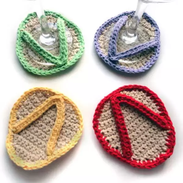 Crochet Flip Flop Coasters Pattern