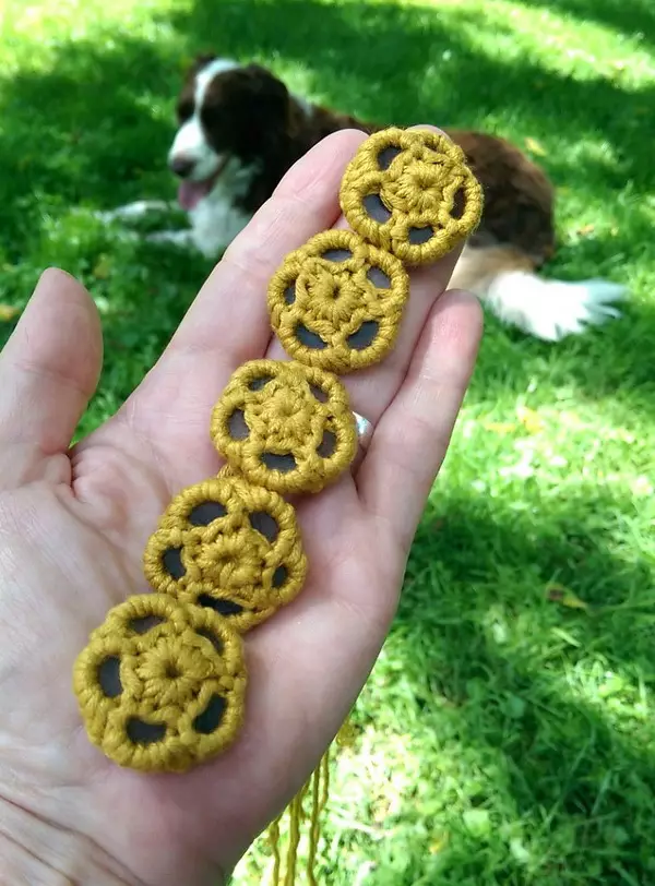 Crochet Flower Button Covers Pattern