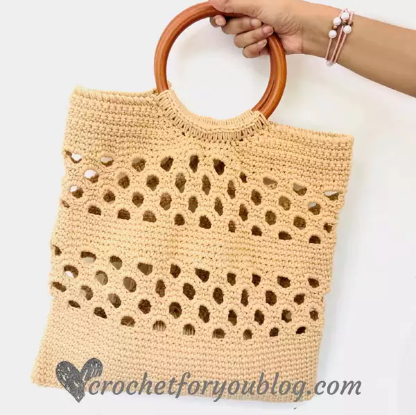 Crochet Honeycomb Trellis Modern Tote Bag Pattern