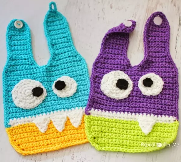 Crochet Monster Baby Bibs Pattern