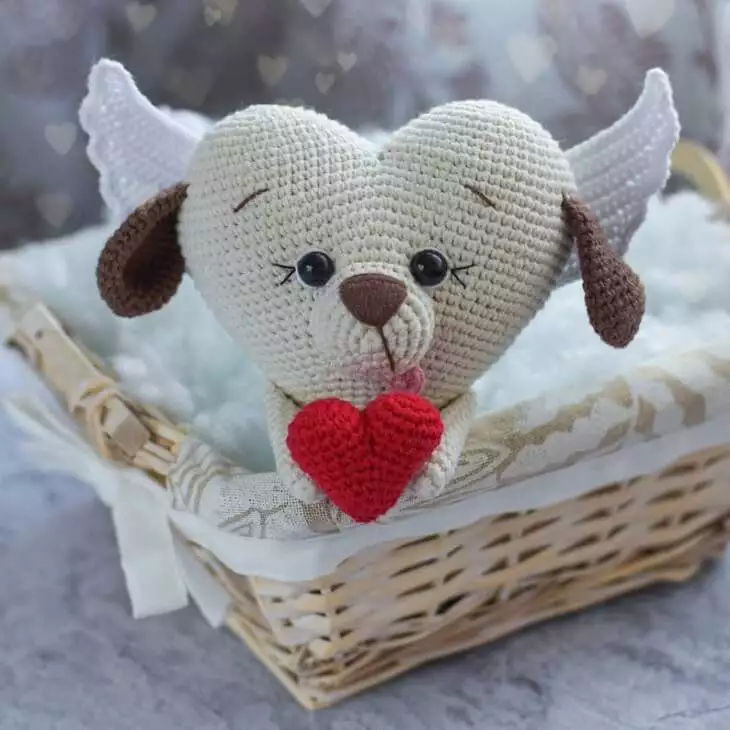 Crochet PATTERN Puppy in Love Amigurumi toy Amigurumi Puppy Crochet Heart
