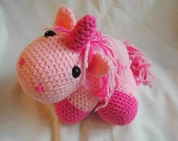 Crochet pink amigurumi