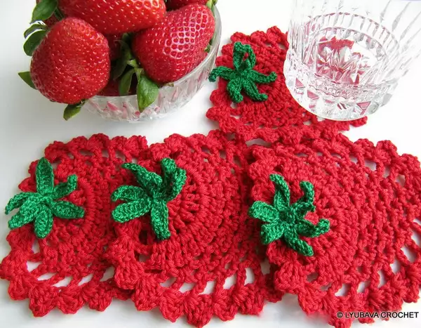 Crochet Strawberry Coaster Pattern