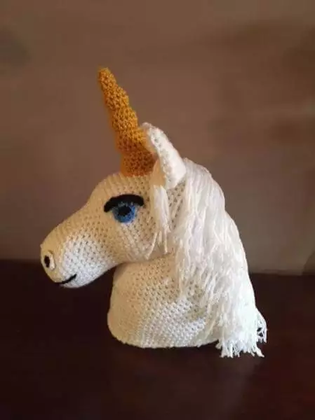 Crochet unicorn head