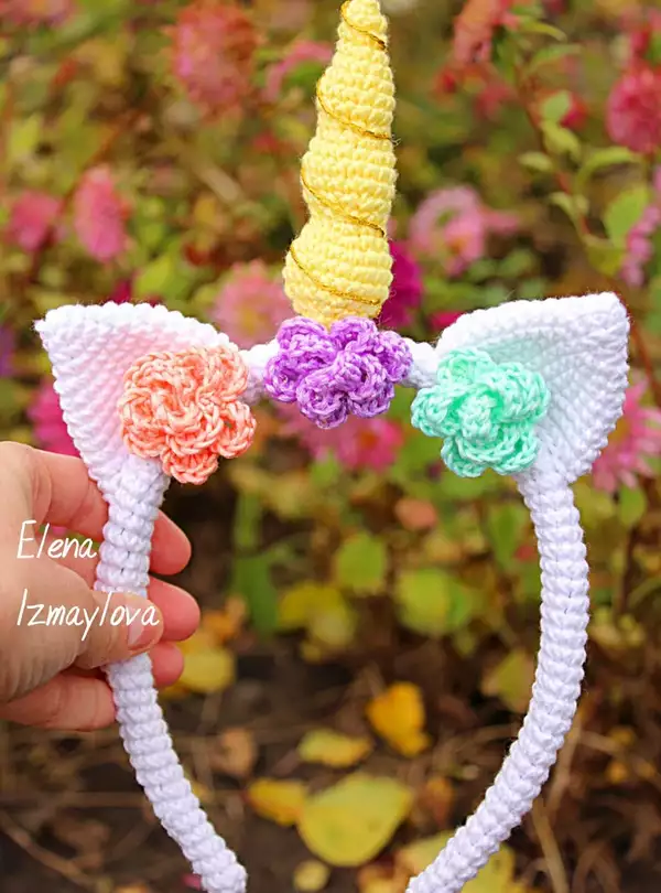 Crochet Unicorn Headband Pattern