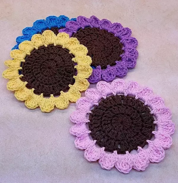 Crochet Wildflowers Coaster Pattern