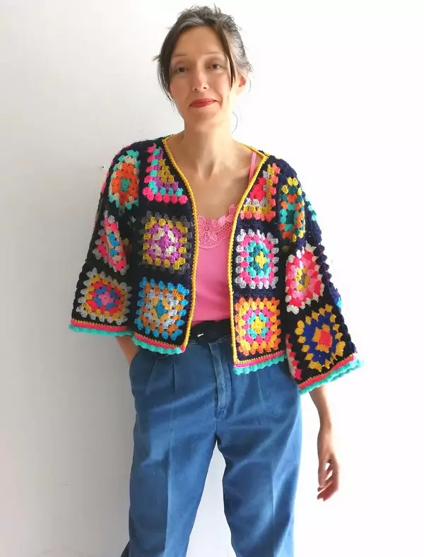 Cropped Granny Square Jacket Crochet Pattern