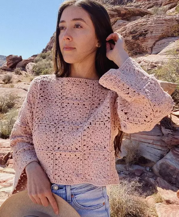 Cropped Granny Square Sweater Pattern